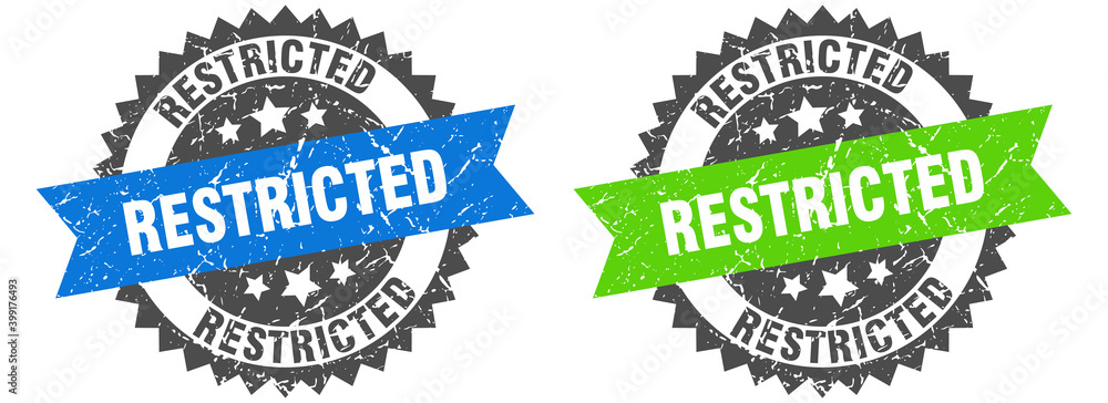 Obraz premium restricted band sign. restricted grunge stamp set