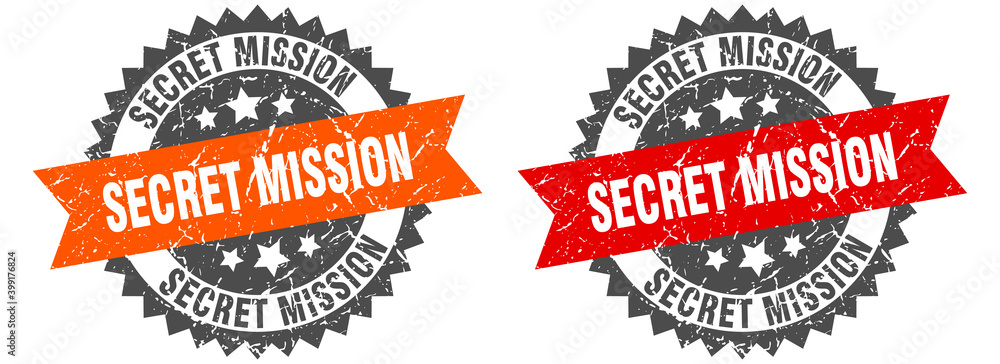 Obraz premium secret mission band sign. secret mission grunge stamp set