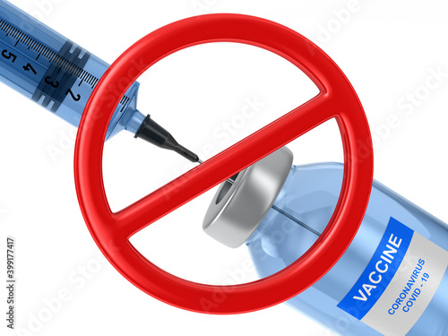forbidden sign and vaccine ...