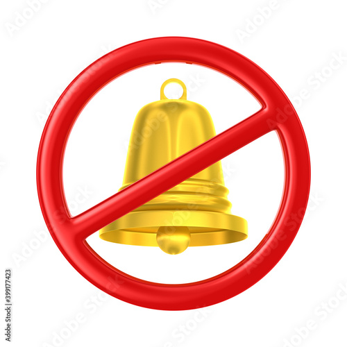 golden bell and sign forbid...