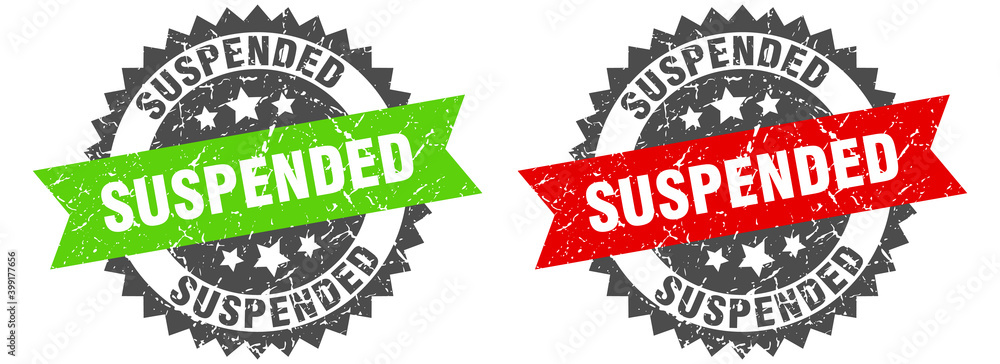 Obraz premium suspended band sign. suspended grunge stamp set