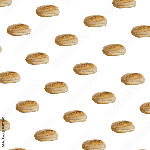 A loaf bread pattern isolated on white background.