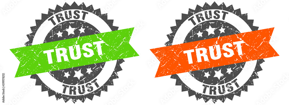 Obraz premium trust band sign. trust grunge stamp set