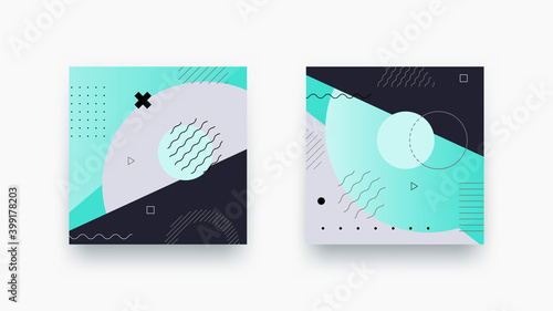 Dark vector geometric backround. Abstract design styled vintage trends 80-s. Minimalistic background