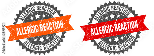 allergic reaction band sign. allergic reaction grunge stamp set