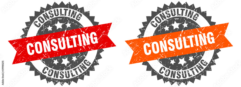 Obraz premium consulting band sign. consulting grunge stamp set