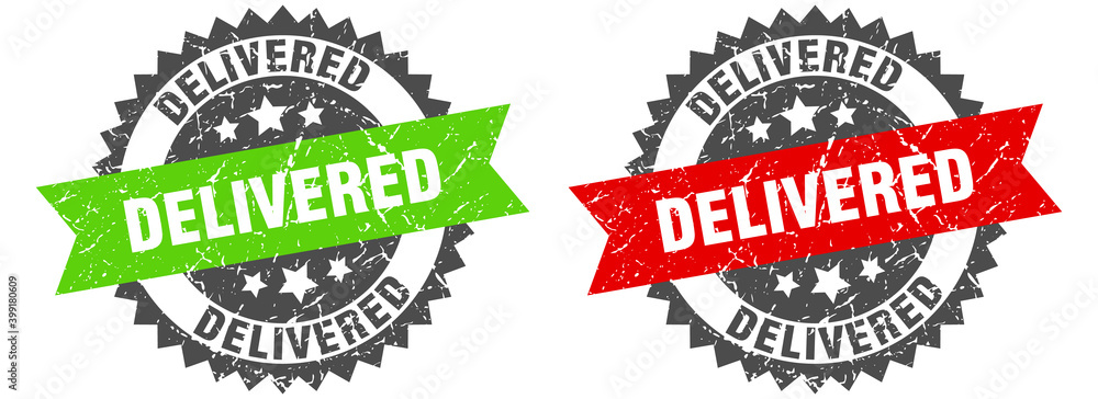 Obraz premium delivered band sign. delivered grunge stamp set