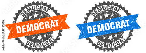 democrat band sign. democrat grunge stamp set