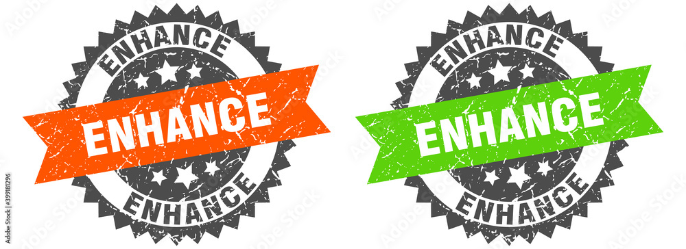 Obraz premium enhance band sign. enhance grunge stamp set