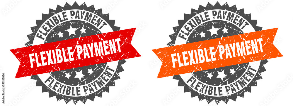 flexible payment band sign. flexible payment grunge stamp set