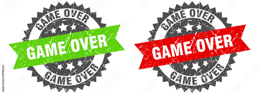 Obraz premium game over band sign. game over grunge stamp set