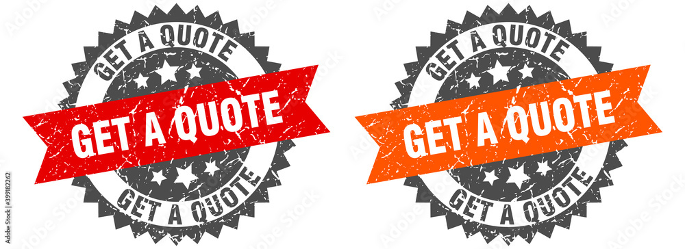 Fototapeta premium get a quote band sign. get a quote grunge stamp set