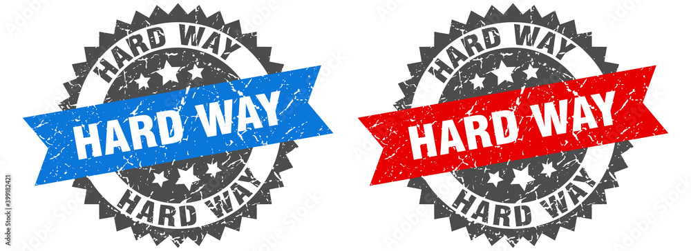 Obraz premium hard way band sign. hard way grunge stamp set
