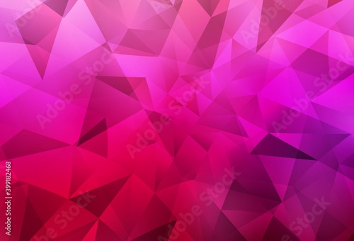 Light Purple, Pink vector gradient triangles texture.