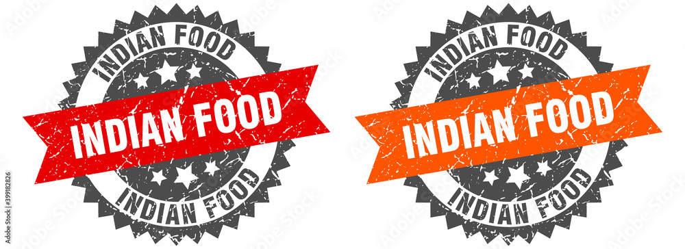 Fototapeta premium indian food band sign. indian food grunge stamp set