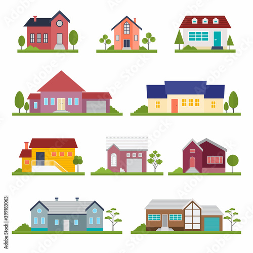 Set of various of townhouse...