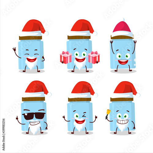 Santa Claus emoticons with jar cartoon character