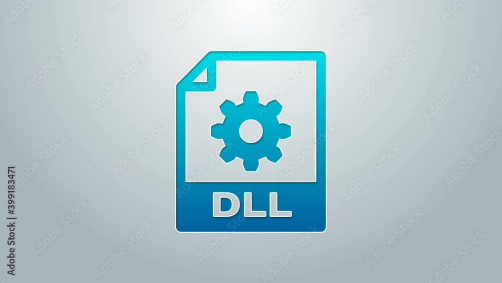 Blue line DLL file document. Download dll button icon isolated on grey background. DLL file symbol. 4K Video motion graphic animation Blue line DLL file document. Download dll button icon isolated on grey background. DLL file symbol. 4K Video motion graphic animation