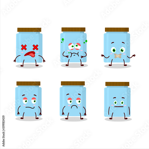 Jar cartoon in character with nope expression