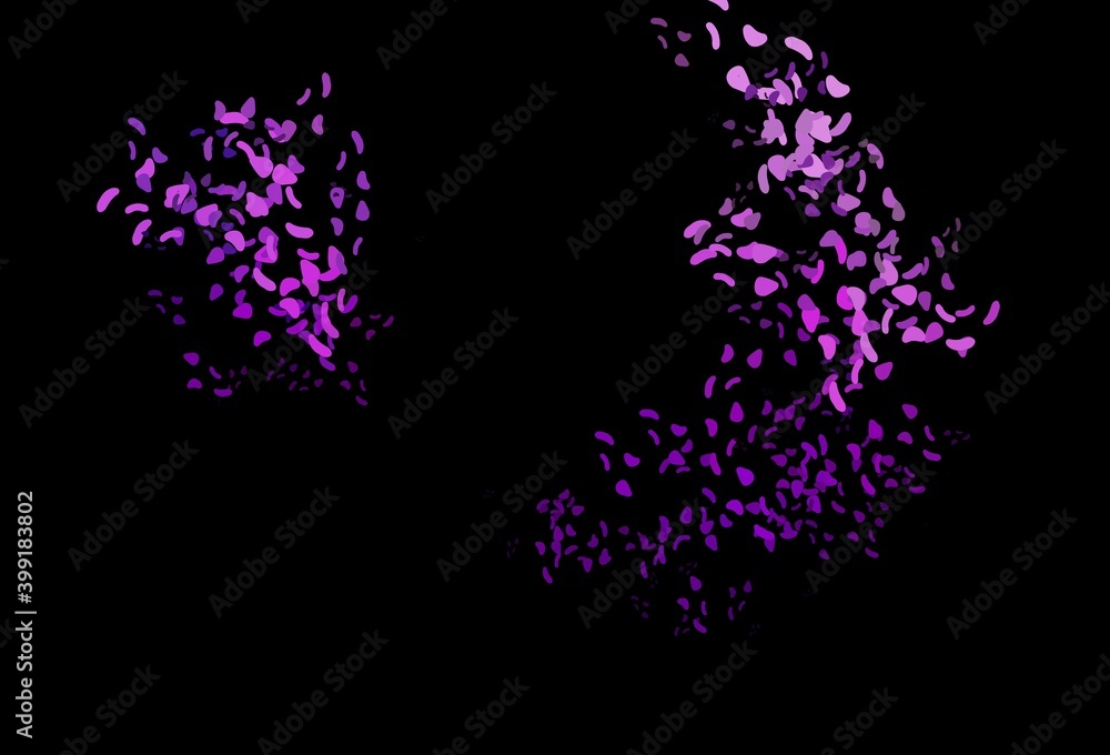Dark Purple vector template with memphis shapes.