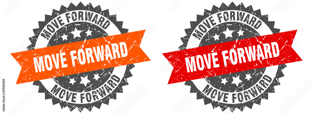 Obraz premium move forward band sign. move forward grunge stamp set