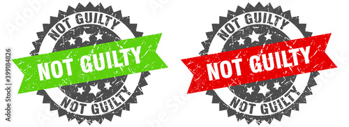 not guilty band sign. not guilty grunge stamp set