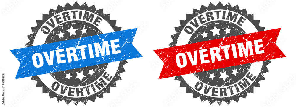 Obraz premium overtime band sign. overtime grunge stamp set