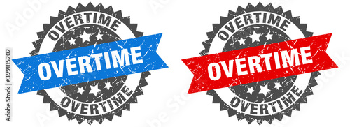 overtime band sign. overtime grunge stamp set