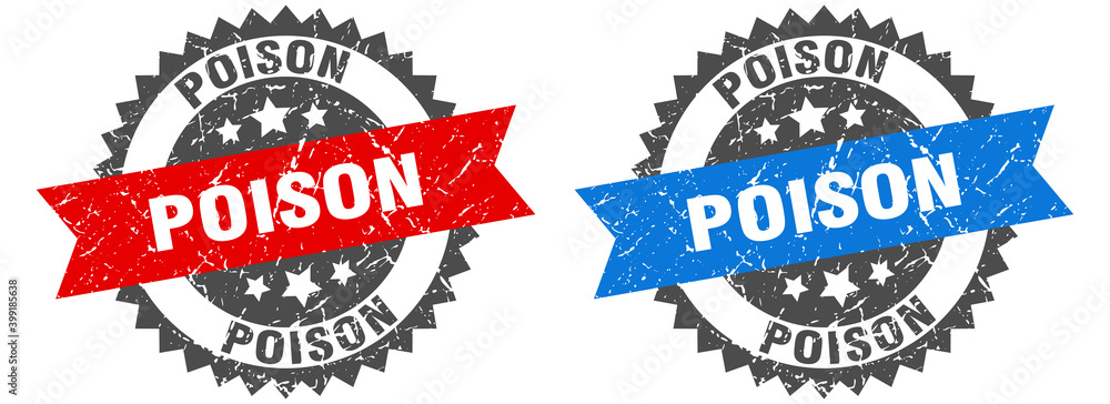 Obraz premium poison band sign. poison grunge stamp set