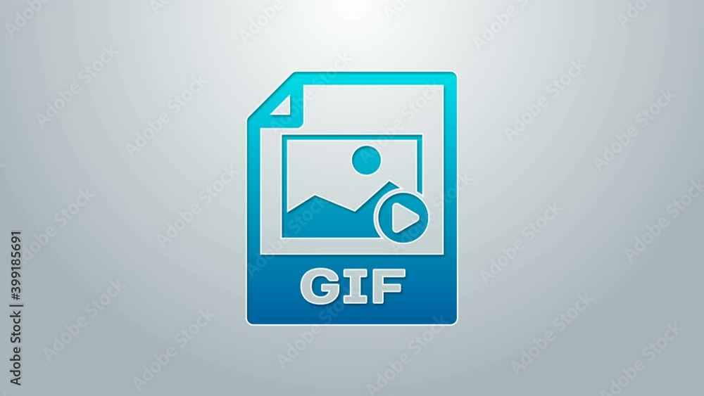 Blue line GIF file document. Download gif button icon isolated on grey background. GIF file symbol. 4K Video motion graphic animation Blue line GIF file document. Download gif button icon isolated on grey background. GIF file symbol. 4K Video motion graphic animation