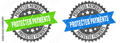 protected payments band sign. protected payments grunge stamp set