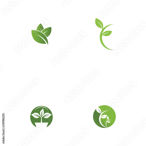 Set Leaf ecology Logo Template vector symbol nature