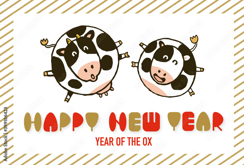 Chinese new year 2021 year of the ox. Vector illustration on white background. Chinese new year 2021 year of the ox. Vector illustration on white background.