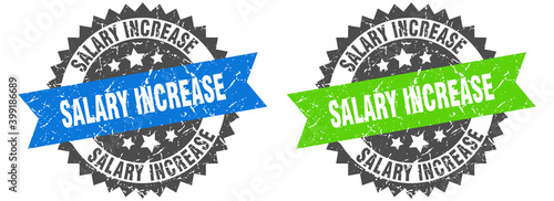 salary increase band sign. salary increase grunge stamp set