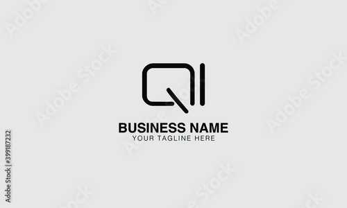 QI Q I initial modern minimal creative logo vector template image