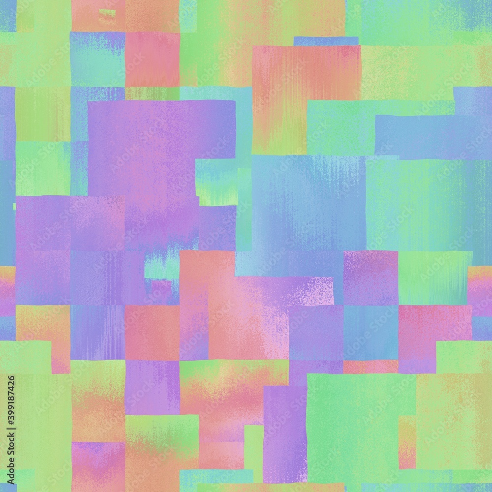 Seamless rectangle geo tile mosaic pattern swatch. High quality illustration. Random scattered shapes with grungy texture and color. Modern tranquil elegant geometric surface pattern design. Seamless rectangle geo tile mosaic pattern swatch. High quality illustration. Random scattered shapes with grungy texture and color. Modern tranquil elegant geometric surface pattern design.