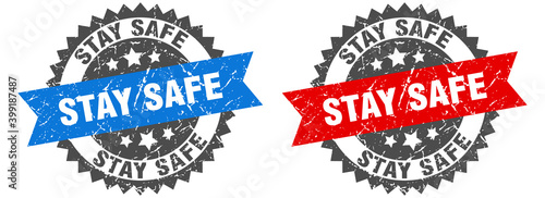 stay safe band sign. stay safe grunge stamp set