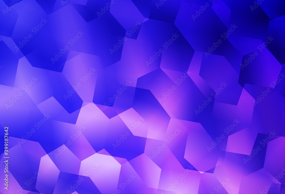 Light Pink, Blue vector background with set of hexagons. Light Pink, Blue vector background with set of hexagons.