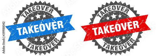takeover band sign. takeover grunge stamp set