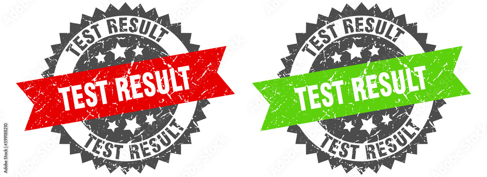 Obraz premium test result band sign. test result grunge stamp set