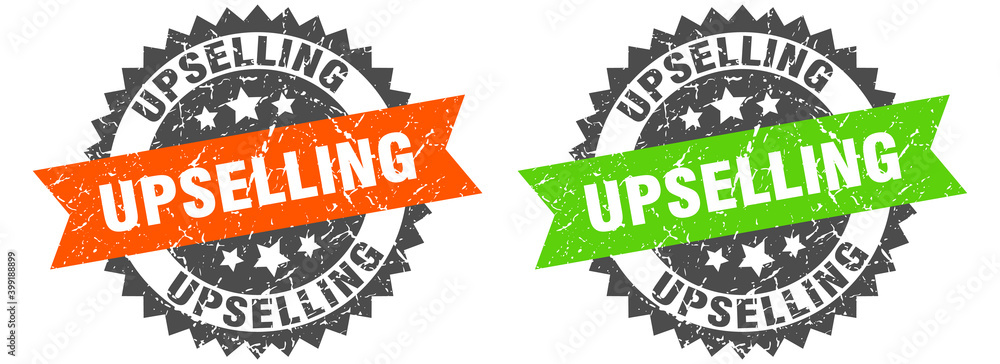 Obraz premium upselling band sign. upselling grunge stamp set