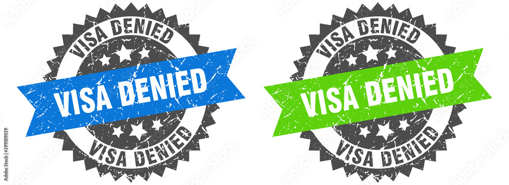 Obraz premium visa denied band sign. visa denied grunge stamp set