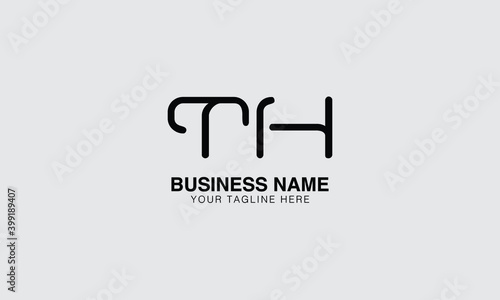 TH T H initial modern minimal creative logo vector template image