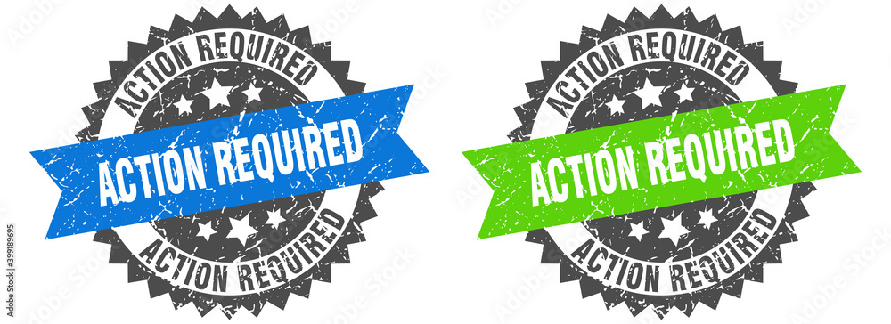 Obraz premium action required band sign. action required grunge stamp set