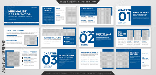 minimalist presentation template with simple and clean layout use for business profile and annual report