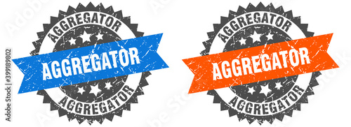 aggregator band sign. aggregator grunge stamp set