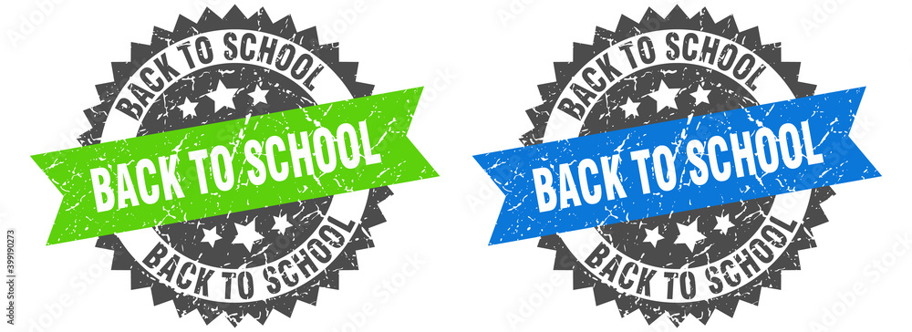 Obraz premium back to school band sign. back to school grunge stamp set