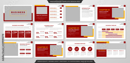 minimalist presentation template with simple and clean layout use for business profile and annual report
