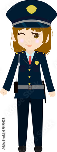 かわいい女警備員のイラスト