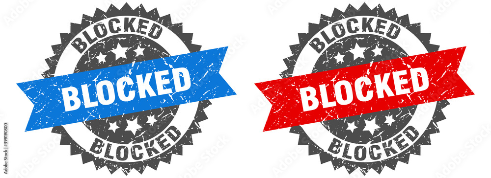 Fototapeta premium blocked band sign. blocked grunge stamp set